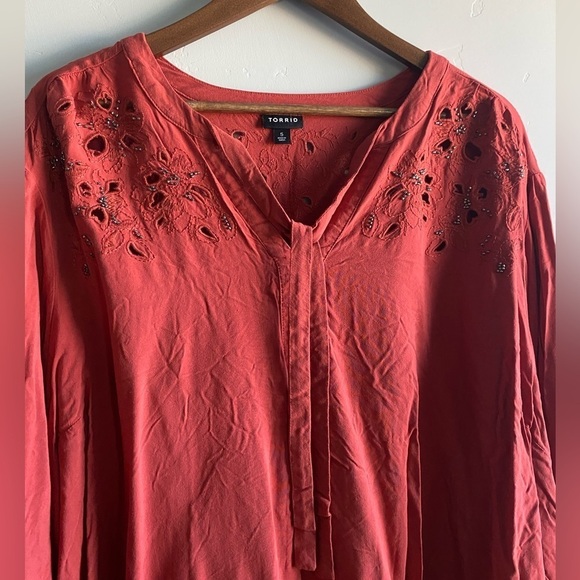 Torrid - Copper Challis Beaded Top - Picture 4 of 11